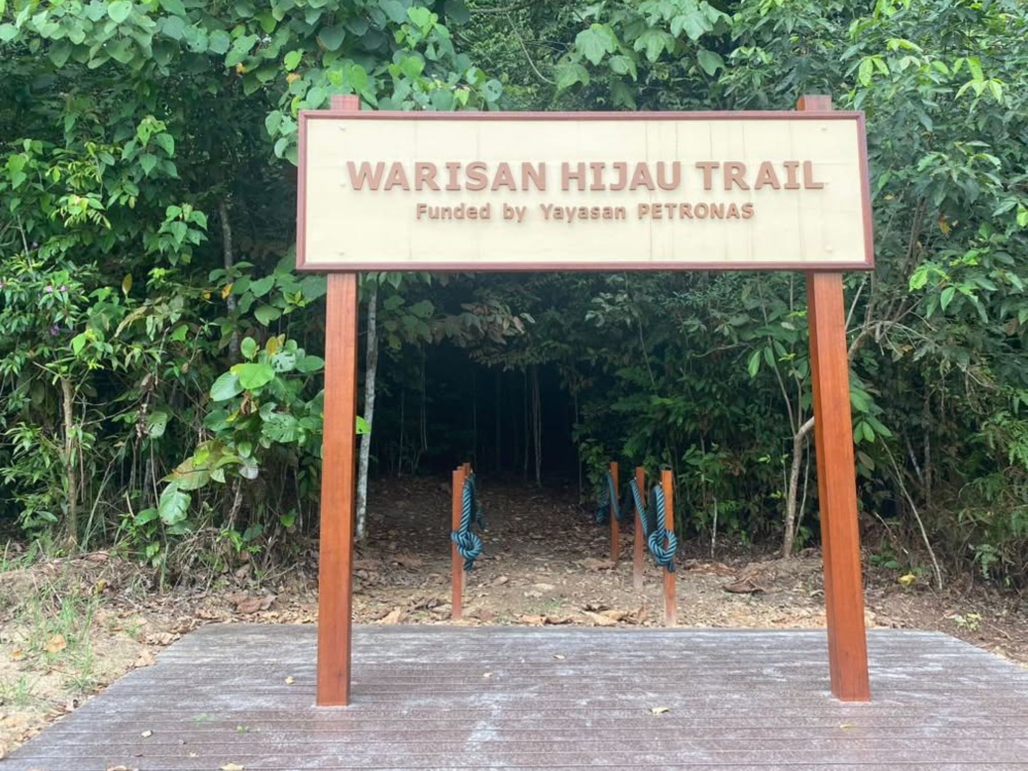 Warisan Hijau Trail entrance signage