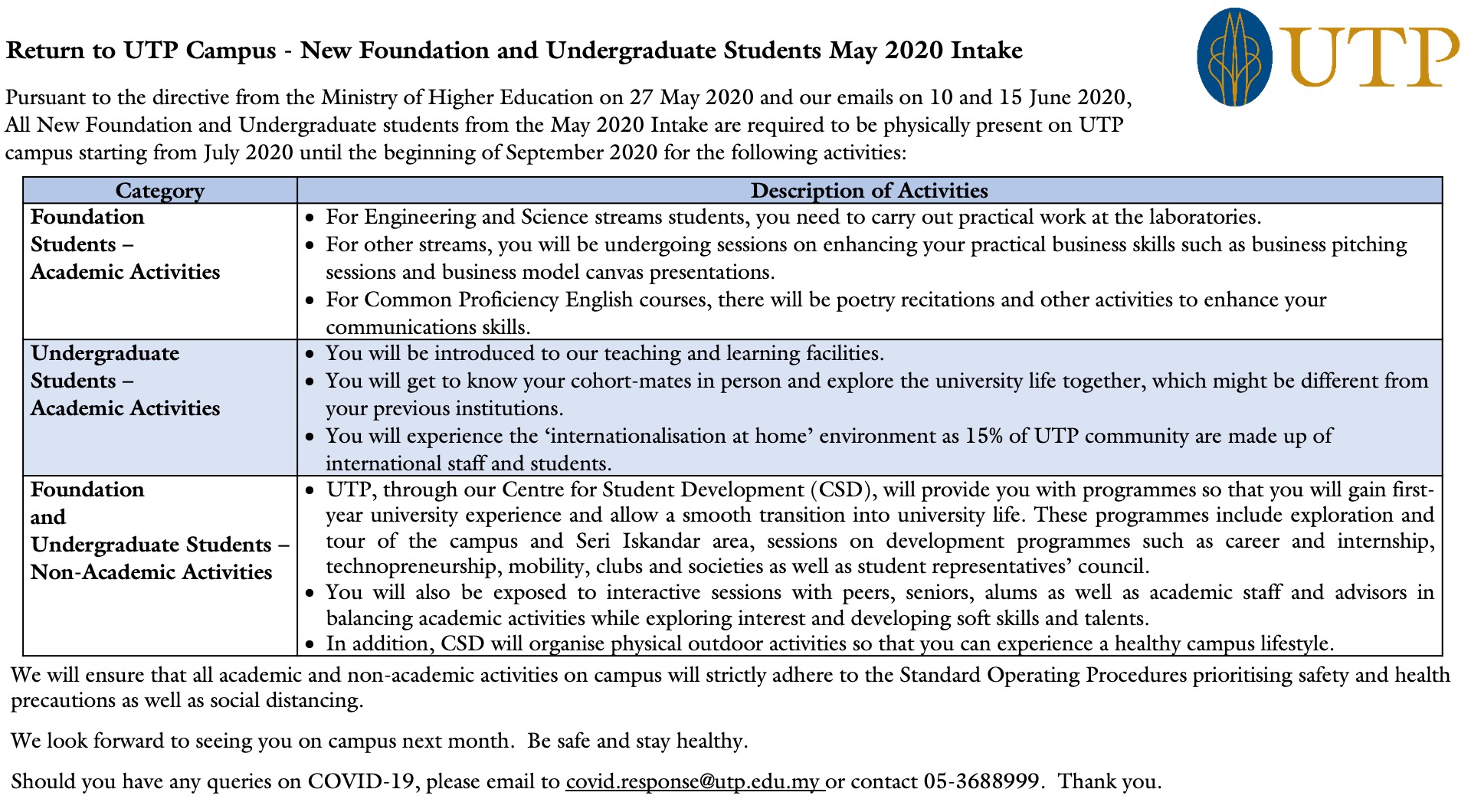 Return to UTP Campus for New Foundation and Undergraduate May 2020 Intake_v2.jpg