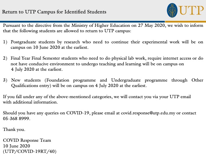 COVID-19 Updates 10 June_Return to UTP Campus for Identified Students.jpg